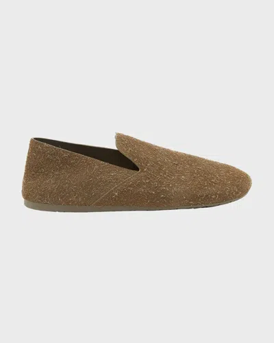Loewe Men's Campo Brushed Suede Clogs In Khaki Green