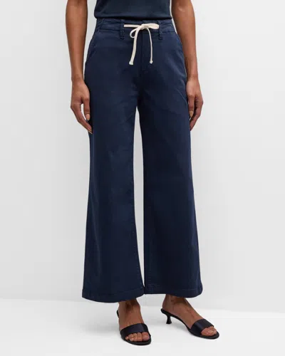 Paige Carly Wide-leg Pants In Vintage Navy Seascape