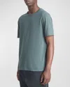 Vince Men's Garment-dyed Crewneck T-shirt In Washed Petrol Green
