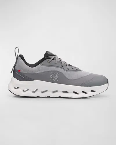 Loewe X On Men's Cloudtilt 2 Knit Low-top Sneakers In Grey