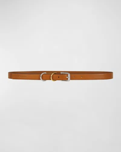Givenchy Voyou Leather Skinny Belt In 222 Soft Tan