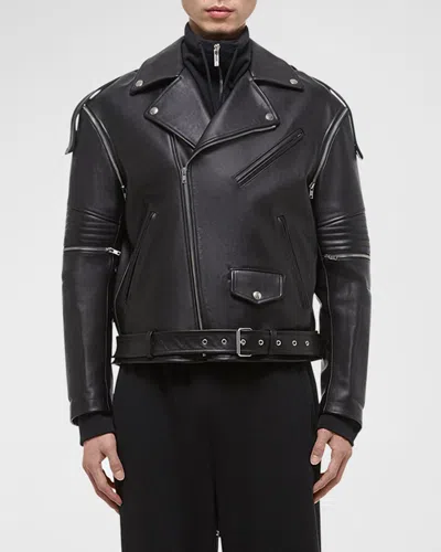Helmut Lang Men's Astro Leather Biker Jacket In Blk