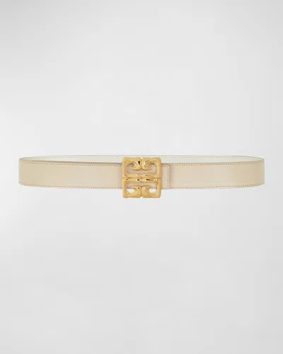 Givenchy Baroque 4g Reversible Leather Belt In 257 Natural Beige