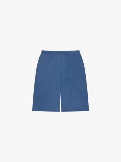 Givenchy Bermuda Shorts In Ozone Washed Chambray In Blue