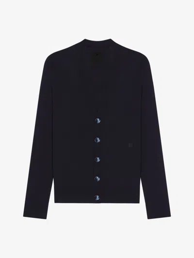 Givenchy Cardigan En Coton Et Soie In Blue
