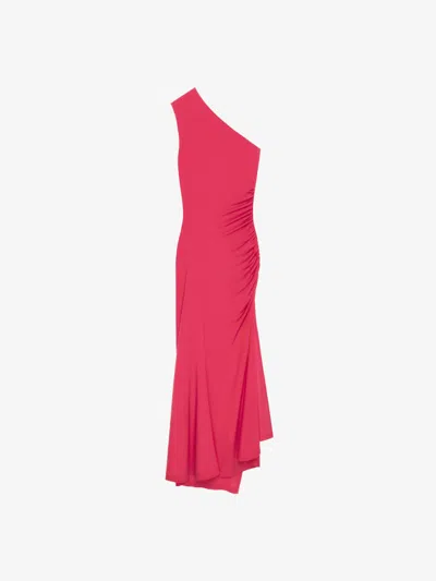 Givenchy Asymmetric Draped Dress In Crepe Jersey In Pink