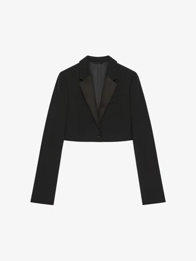 Givenchy Veste Cropped En Laine Et Mohair In Black