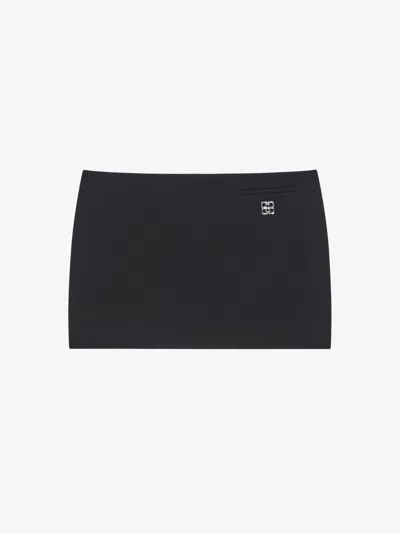 Givenchy Mini Skirt In Wool With 4g Detail In Black
