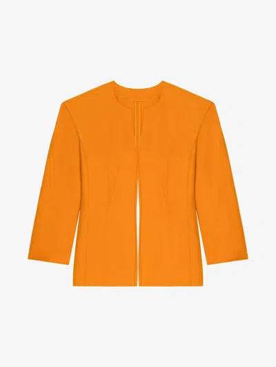 Givenchy Shirt In Linen And Silk With 4g Detail In Orange