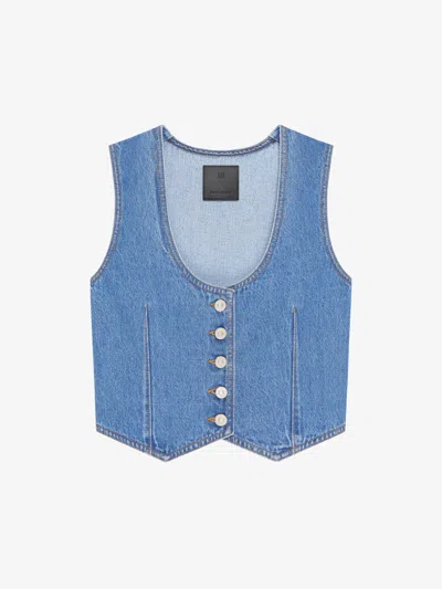 Givenchy Voyou Waistcoat In Denim In Blue