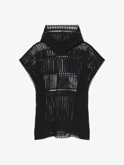 Givenchy Poncho En Crochet In Black