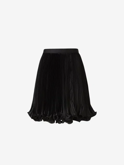 Balmain Pleated Mini Skirt In Black
