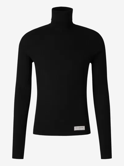 Balmain Wool Turtleneck Sweater In Black