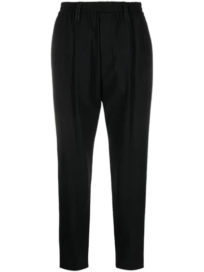 Brunello Cucinelli Wool Baggy Trousers In Black