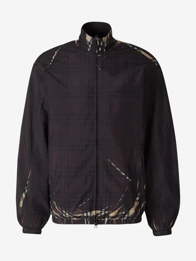 Burberry Two-tone Check Jacket In Black