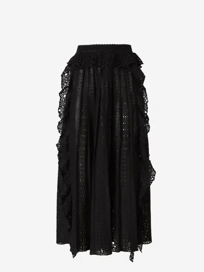 Chloé Crochet Midi Skirt In Black