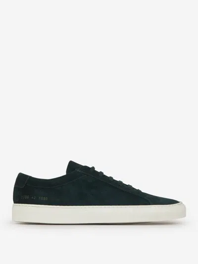 Common Projects Achilles Suede Sneakers In Dark Green