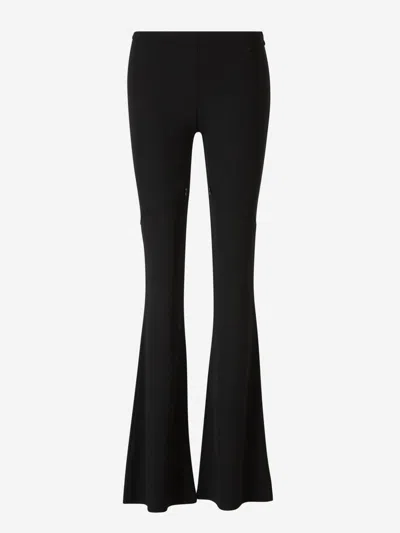 Courrèges Crepe Cut-out Trousers In Embroidered Logo On The Waist