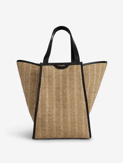 Cult Gaia Sadie Tote Bag In Smooth Leather Trim And Handle
