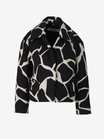 Dries Van Noten Allover Printed Long In Black And White