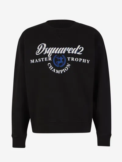 Dsquared2 Logo Cotton Sweatshirt In Black