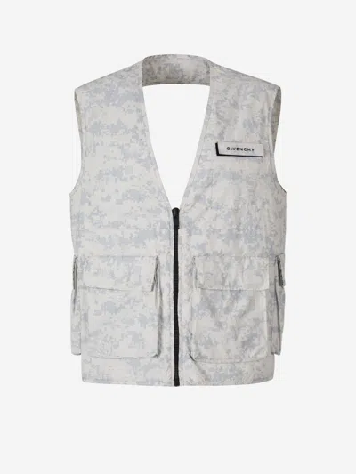 Givenchy Cargo Vest In White And Blue