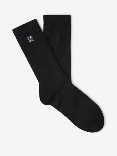 Givenchy Cotton Logo Socks In Contrast Embroidered Logo
