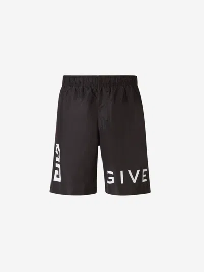Givenchy Logo Technical Swimsuit In Logo Printed On The Front And Back