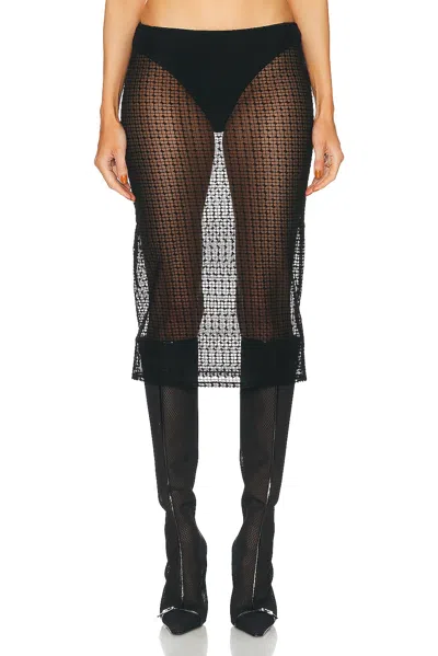 Courrèges Tube Lace Skirt In Black