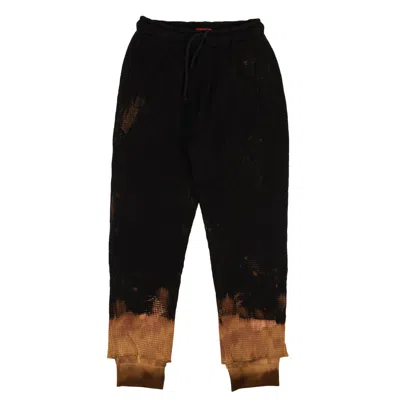 424 On Fairfax Waffle Knit Double Layer Pants - Black/brown