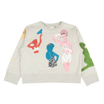 Moschino Couture Kids' Nwt  Grey Women Printed Crewneck Sweatshirt