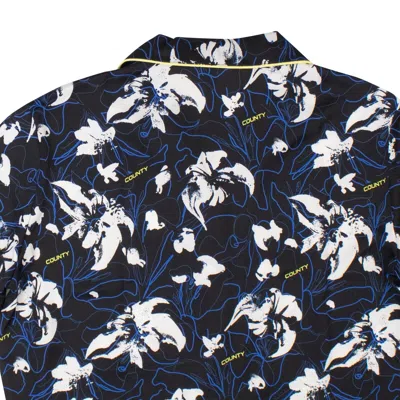 Marcelo Burlon County Of Milan County Flowers Hawaii Shirt - Black/white In Multi