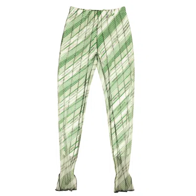 Y/project Fitted Mesh Leggings - White/green In Multi