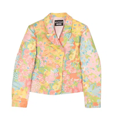 Boutique Moschino Nwt  Multi Spring Floral Evening Short Jacket