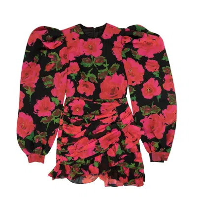 Richard Quinn Rara Floral Dress - Fuchsia Pink In Black
