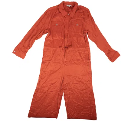 Opening Ceremony Zip Front Jumpsuit - Rust In Red