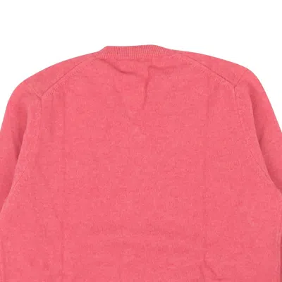 Comme Des Garçons Play Double Red Heart Knit Sweater In Pink