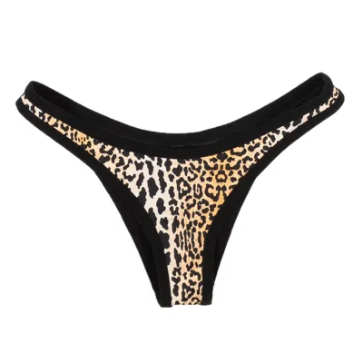 Reine Olga Leopard Wilson Bikini Bottoms - Black/orange In Multi