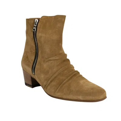 Amiri Suede Stack Ankle Boots - Tan In Brown