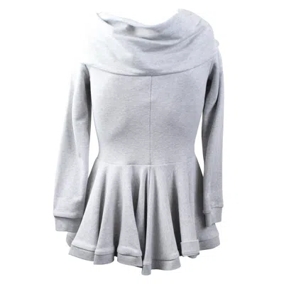 Moschino Couture Zip Up Flared Mini Sweatshirt Dress - Gray In Grey
