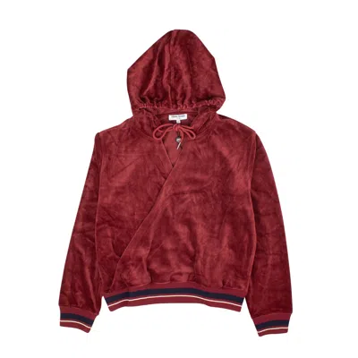 Opening Ceremony Burgundy Velour Wrap Track Jacket In Red