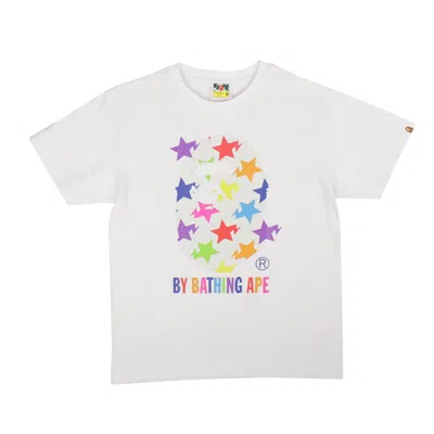 Bape Multicolored And White Big Head Star T-shirt