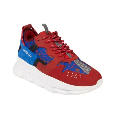 Versace 'barocco' Chain Reaction Sneakers Shoes - Red/blue