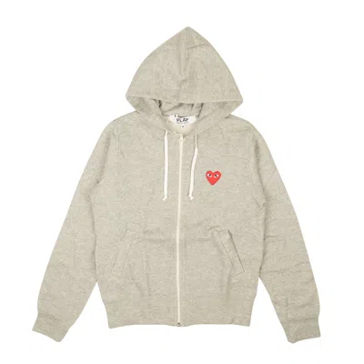 Comme Des Garçons Play Comme Des Gar�ons Play 5 Red Hearts Hoodie - Gray In Grey