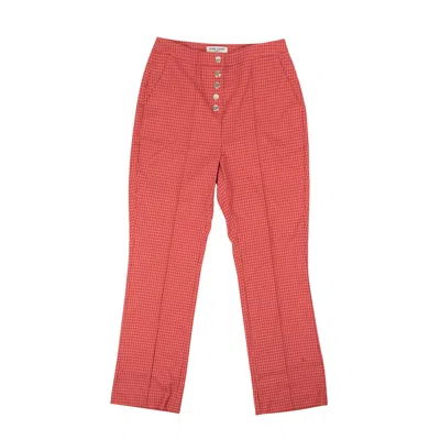 Opening Ceremony Snap Front Gingham Pant - Rust In Red