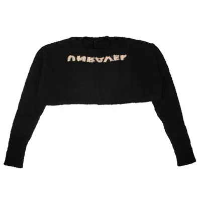 Ben Taverniti Unravel Project Cropped Crew Neck Sweater - Black