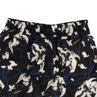 Marcelo Burlon County Of Milan County Flowers Boxer Shorts - Black/blue/white In Multi