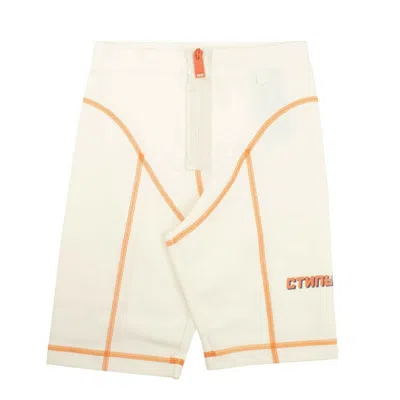 Heron Preston Stitch Biker Shorts - White/orange