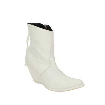 Ben Taverniti Unravel Project Leather Western Low Boots Shoes - White