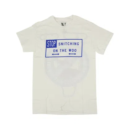 Vlone X Pop Smoke 'stop Snitching' Short Sleeves T-shirt - White/blue In Multi